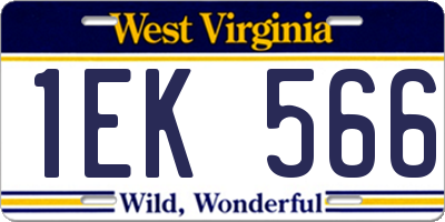 WV license plate 1EK566