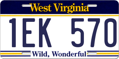 WV license plate 1EK570