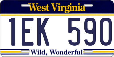 WV license plate 1EK590