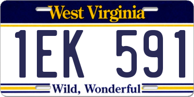 WV license plate 1EK591