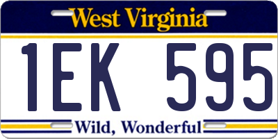WV license plate 1EK595