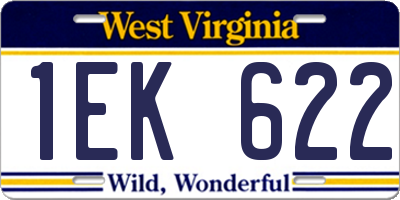 WV license plate 1EK622