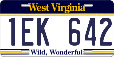 WV license plate 1EK642