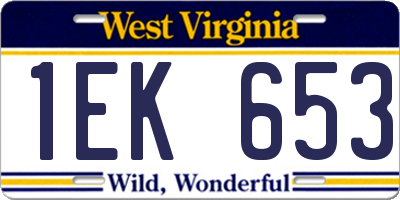 WV license plate 1EK653