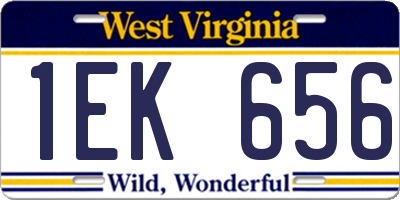 WV license plate 1EK656