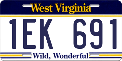 WV license plate 1EK691