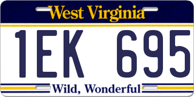 WV license plate 1EK695
