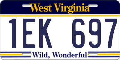 WV license plate 1EK697