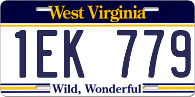 WV license plate 1EK779
