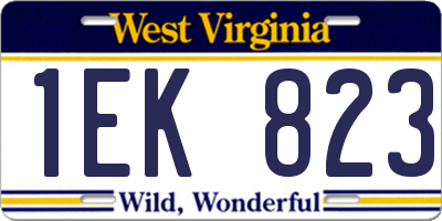 WV license plate 1EK823