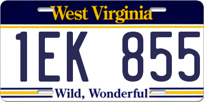 WV license plate 1EK855