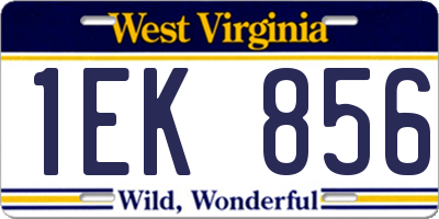 WV license plate 1EK856