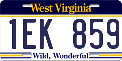 WV license plate 1EK859