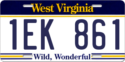 WV license plate 1EK861