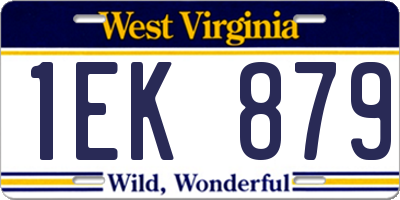 WV license plate 1EK879