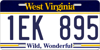 WV license plate 1EK895
