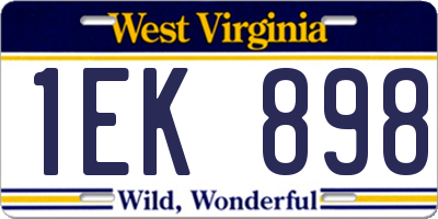 WV license plate 1EK898
