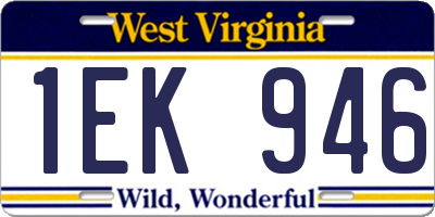 WV license plate 1EK946