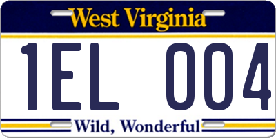WV license plate 1EL004