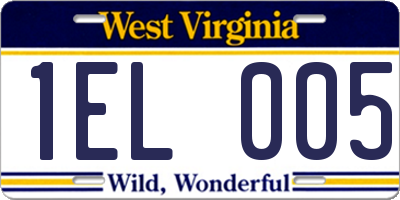 WV license plate 1EL005