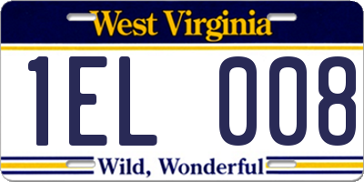 WV license plate 1EL008