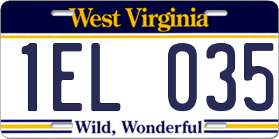 WV license plate 1EL035