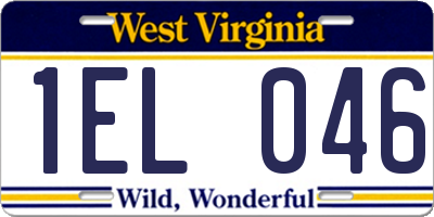 WV license plate 1EL046