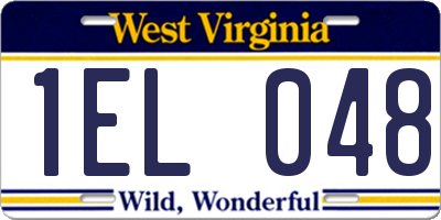 WV license plate 1EL048