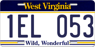 WV license plate 1EL053