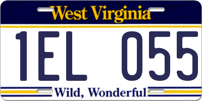 WV license plate 1EL055