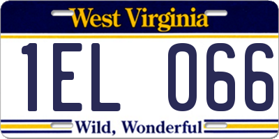 WV license plate 1EL066