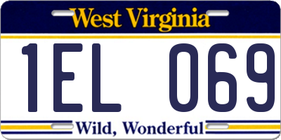 WV license plate 1EL069