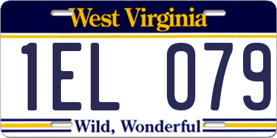 WV license plate 1EL079