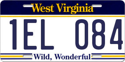 WV license plate 1EL084