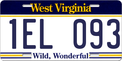 WV license plate 1EL093