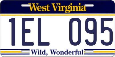 WV license plate 1EL095