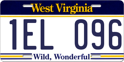 WV license plate 1EL096