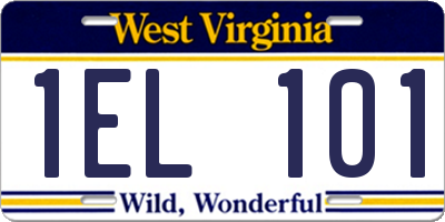 WV license plate 1EL101