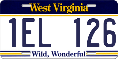 WV license plate 1EL126