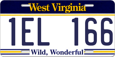 WV license plate 1EL166