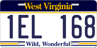 WV license plate 1EL168