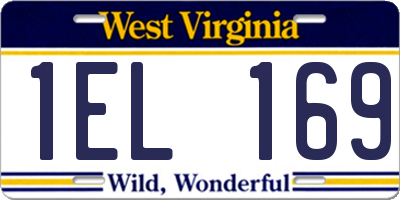 WV license plate 1EL169