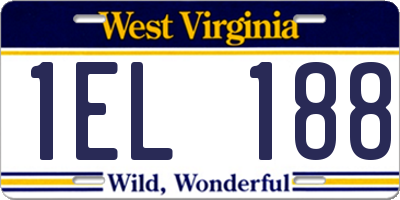 WV license plate 1EL188
