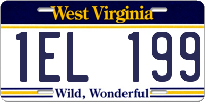 WV license plate 1EL199