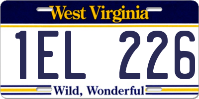 WV license plate 1EL226