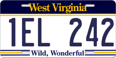 WV license plate 1EL242