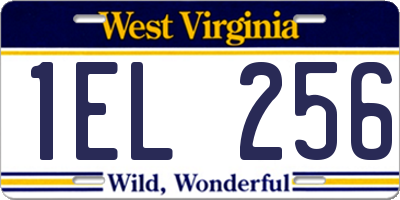 WV license plate 1EL256