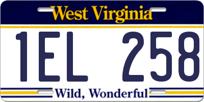 WV license plate 1EL258
