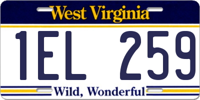WV license plate 1EL259