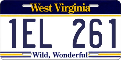 WV license plate 1EL261